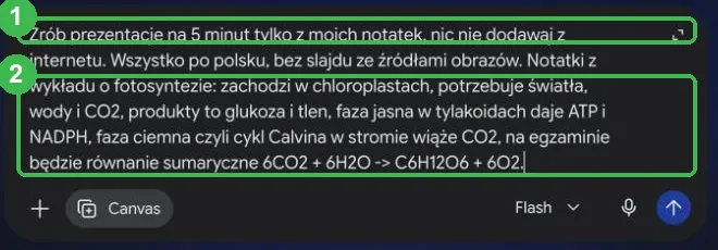 Polecenie z zasadami i wklejonymi notatkami z wykładu