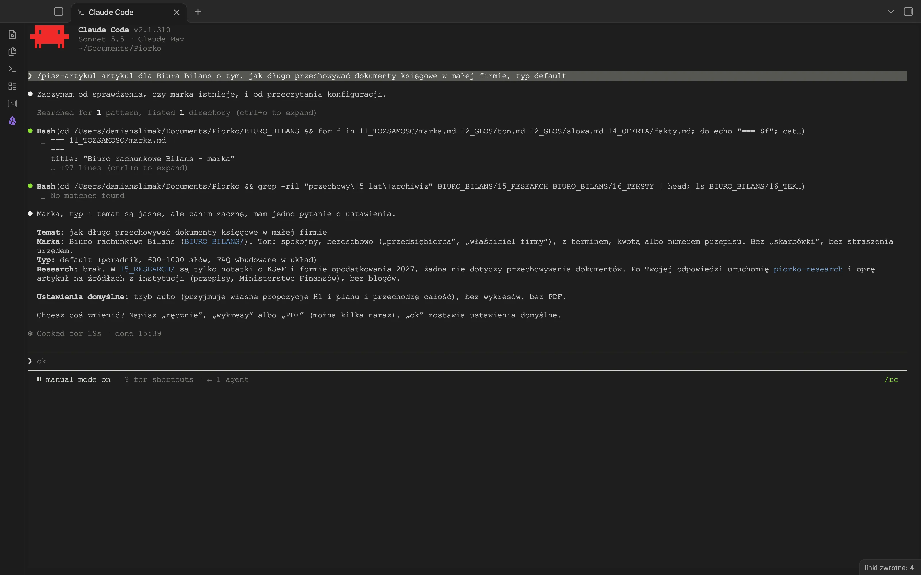 Artykuł z wykresem i tabelą źródeł w Obsidianie
