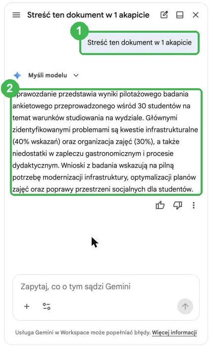 Polecenie streszczenia i streszczenie sprawozdania w jednym akapicie