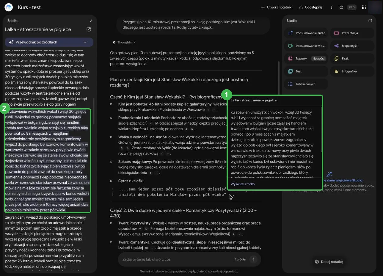 Kliknięty przypis: fragment pochodzi z filmu Lalka - streszczenie w pigułce, a nie z tekstu powieści