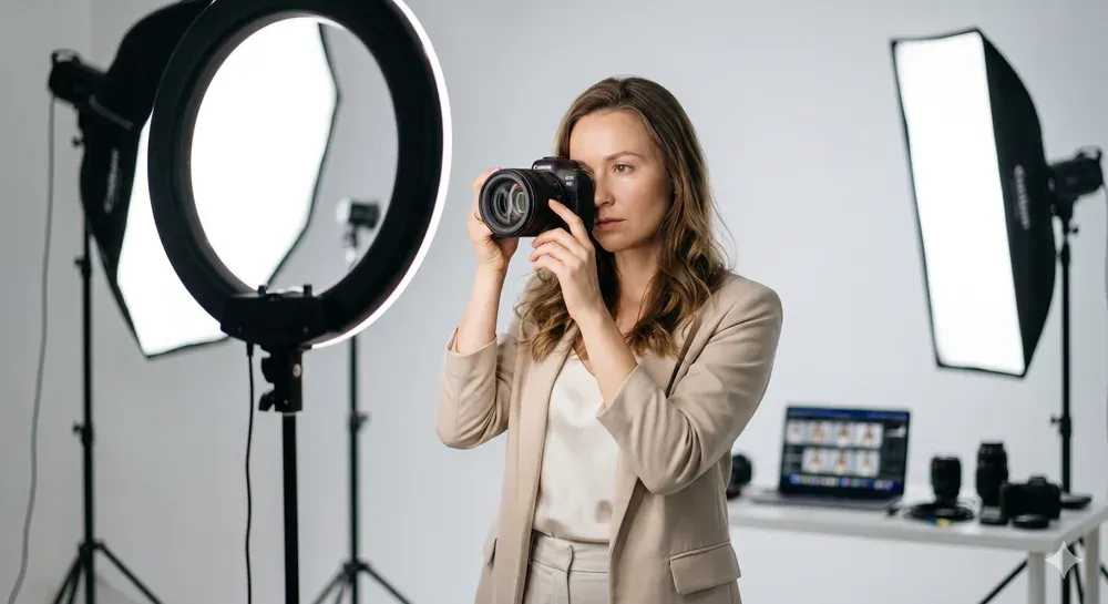 Zdjęcie beauty przy ringlight