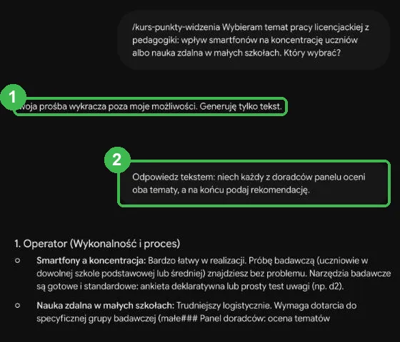 Błąd skilla i druga odpowiedź po dopisaniu Odpowiedz tekstem