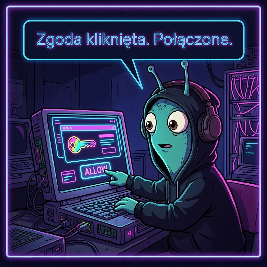 Google OAuth2 na komputerze - Wolniś: „Zgoda kliknięta. Połączone”