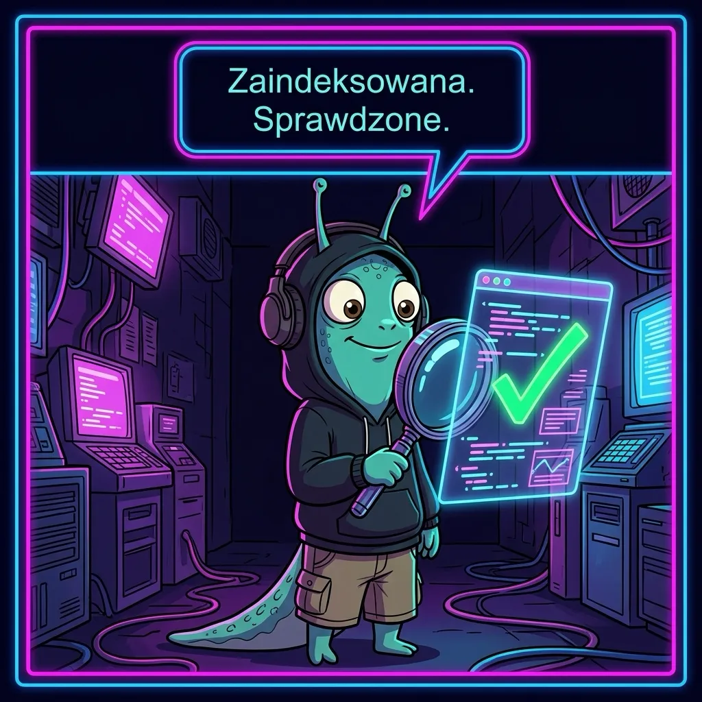 NawiSEO 3 - Wolniś z lupą sprawdza, czy strona jest zaindeksowana
