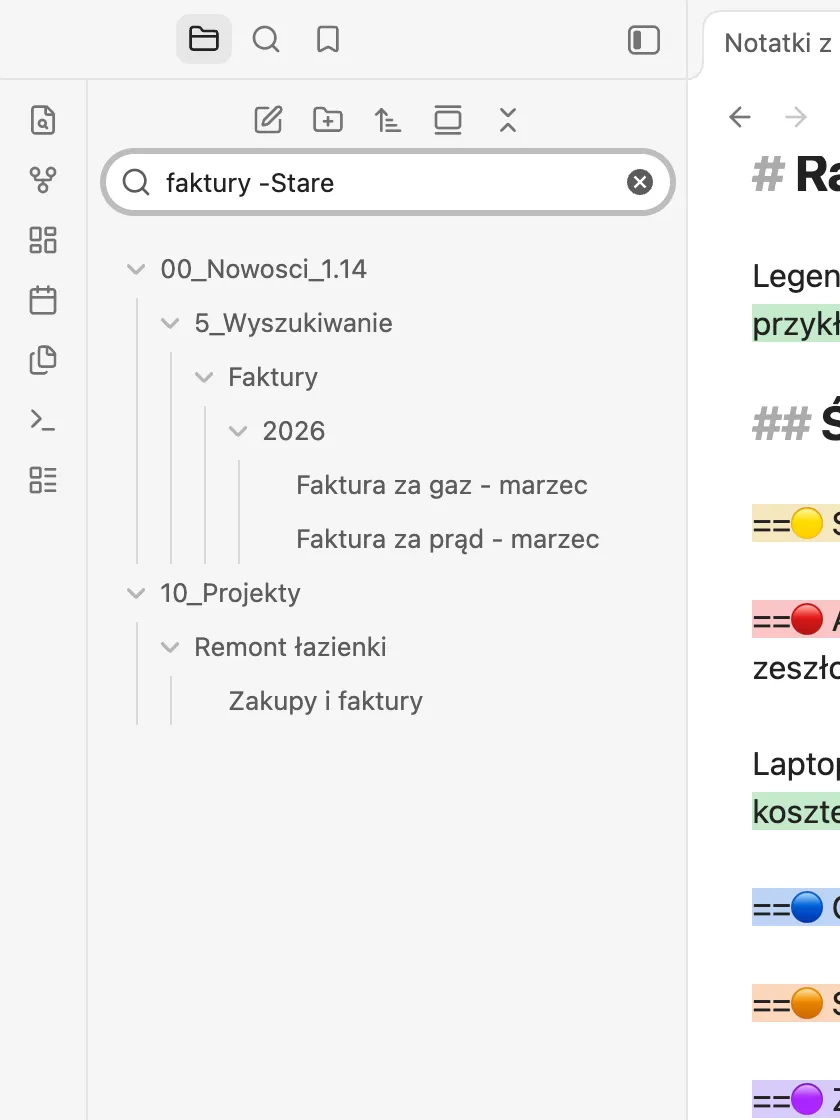 Wykluczanie folderu w wyszukiwaniu listy plików