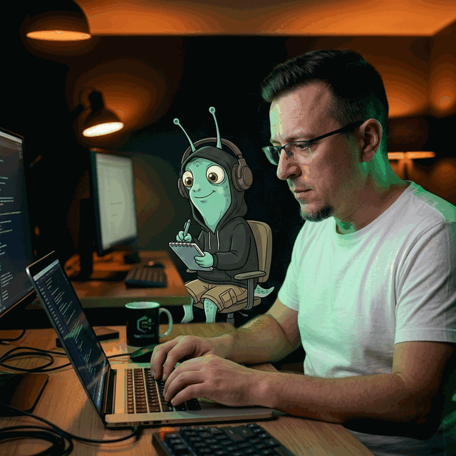 Damian Ślimak podczas konsultacji online