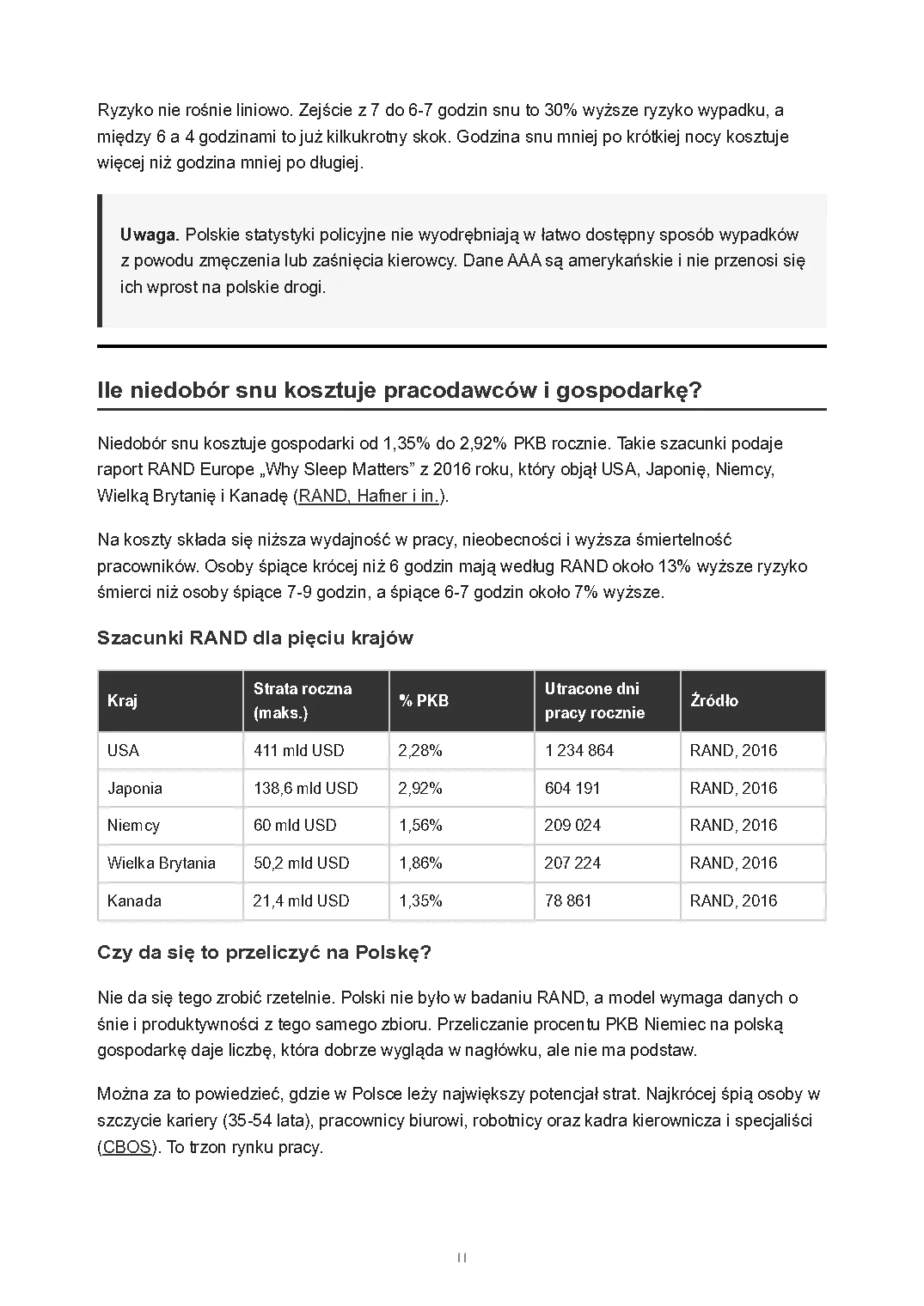 Ile śpią Polacy i co niedobór snu robi z pracą, strona 11 z 15