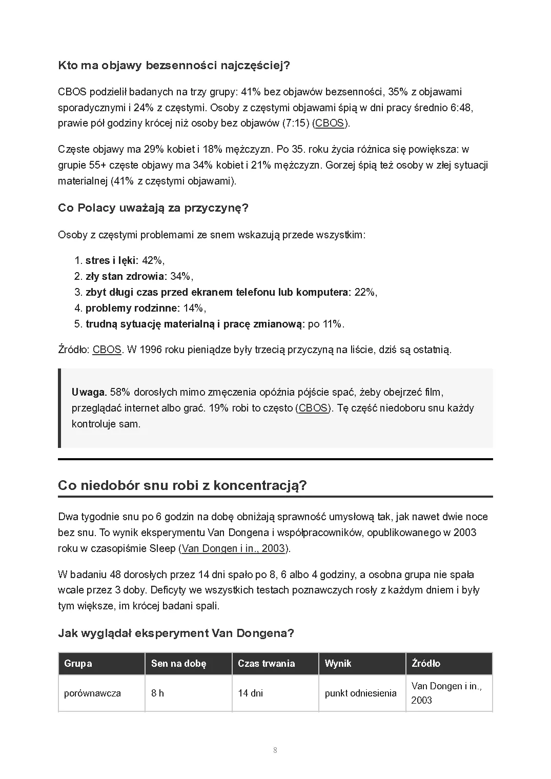 Ile śpią Polacy i co niedobór snu robi z pracą, strona 8 z 15