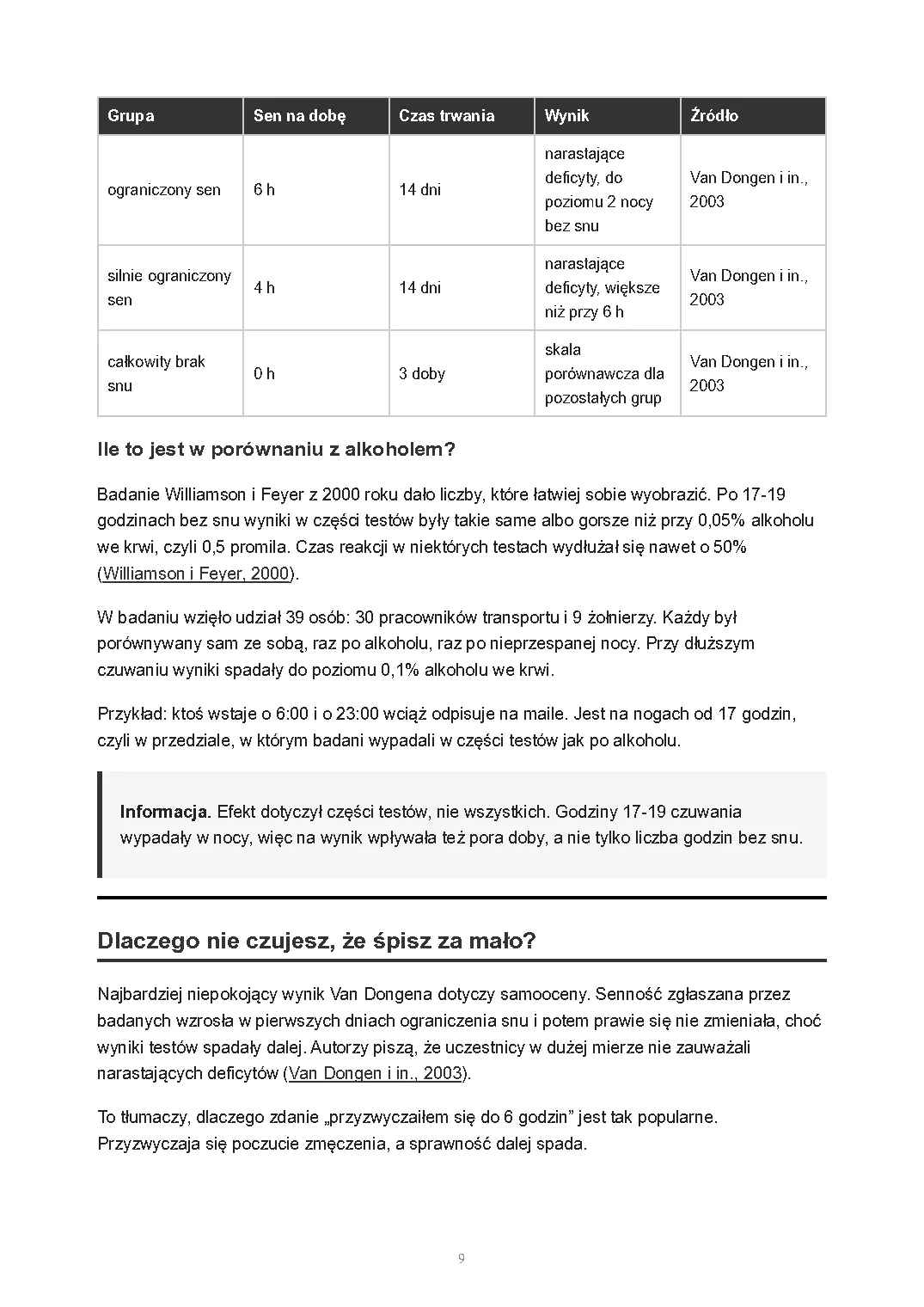 Ile śpią Polacy i co niedobór snu robi z pracą, strona 9 z 15