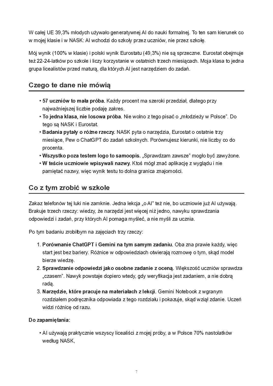 Jak uczniowie używają AI, strona 7 z 8